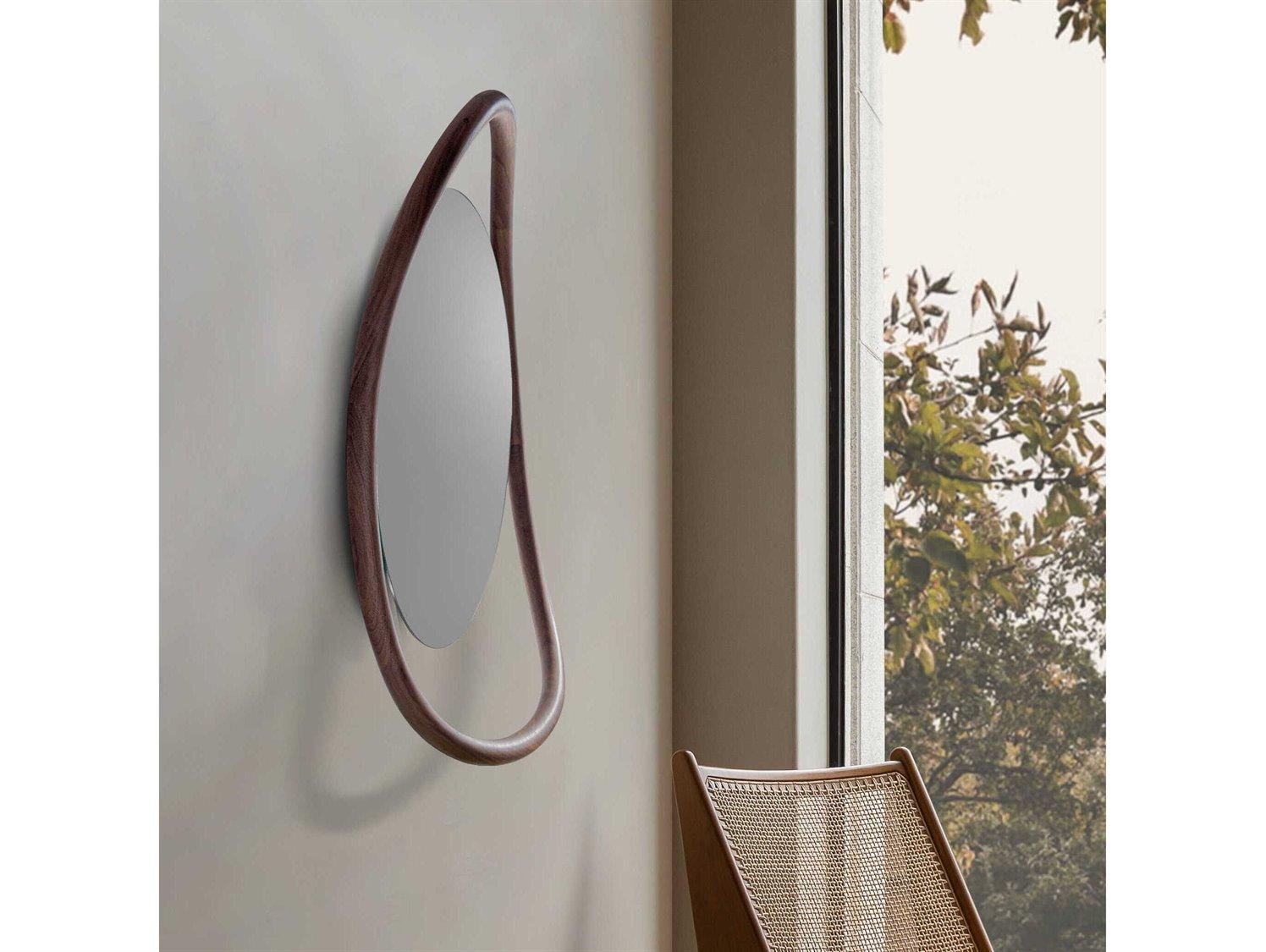 Nomon Unut Walnut Round Wall Mirror