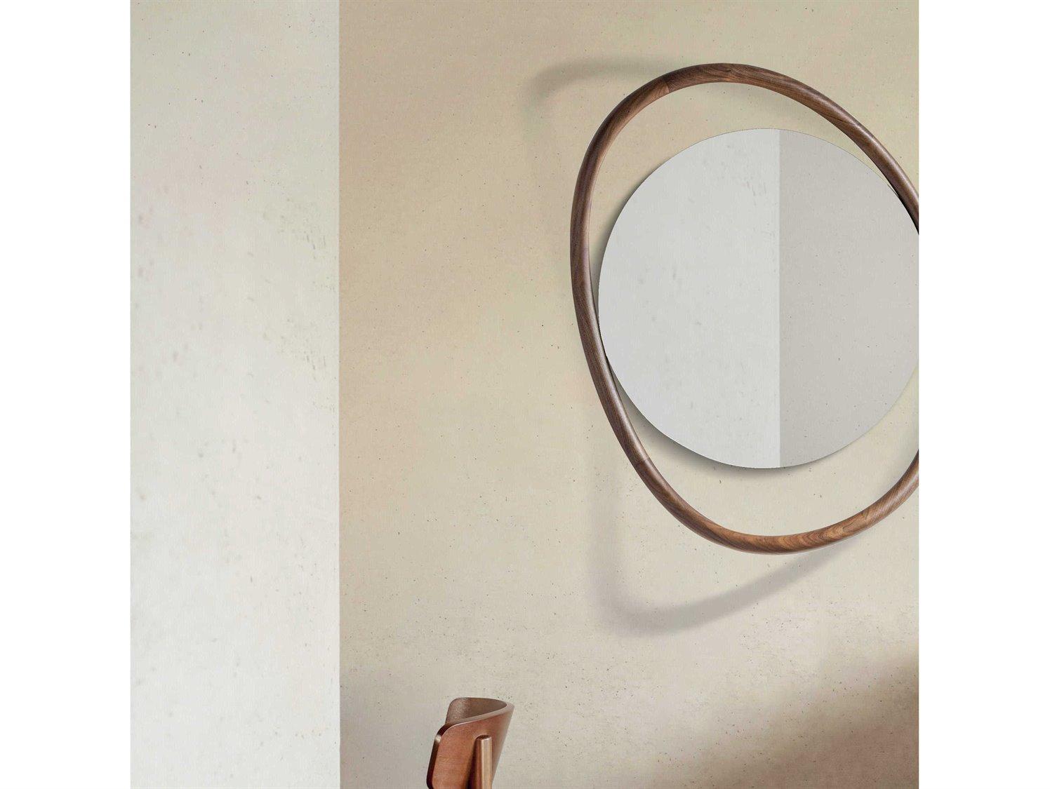 Nomon Unut Walnut Round Wall Mirror