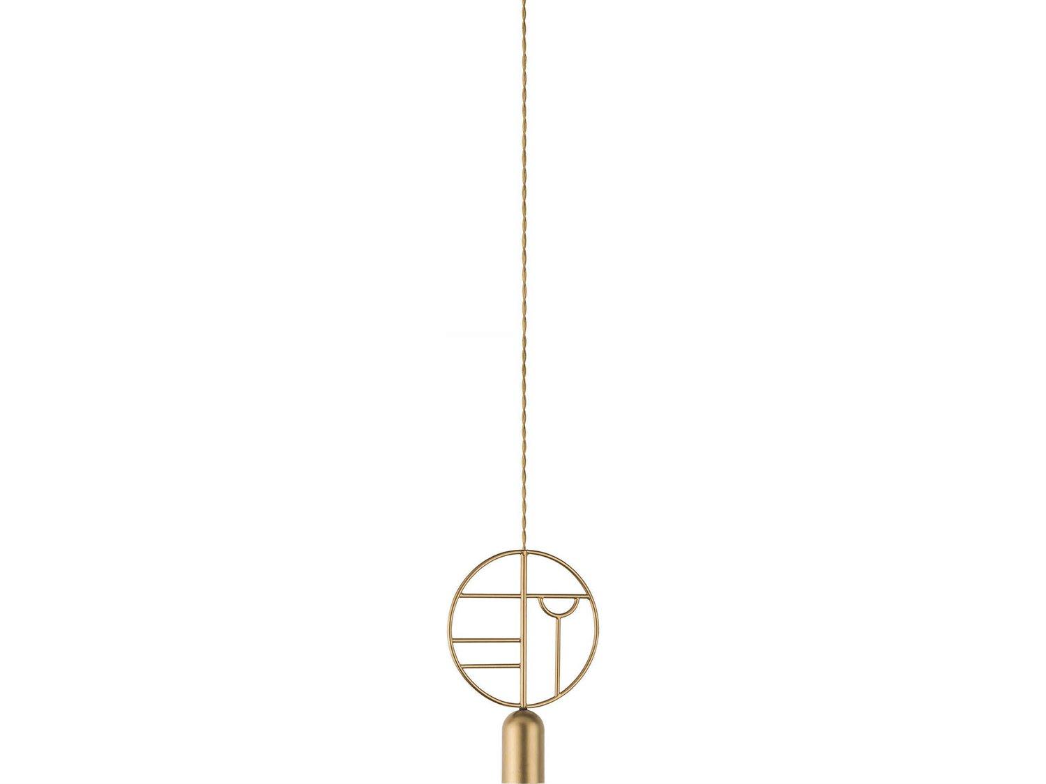 Nomon Wooden Dots 1-Light Brass Geometric Mini Pendant