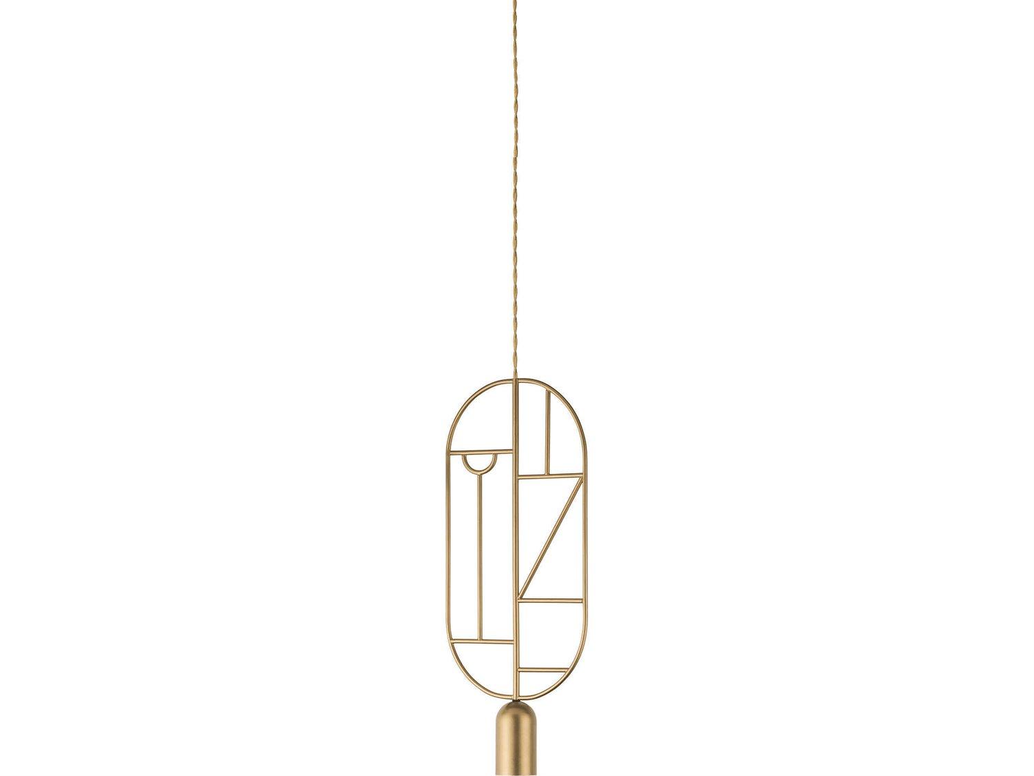 Nomon Wooden Dots 1-Light Brass Geometric Mini Pendant