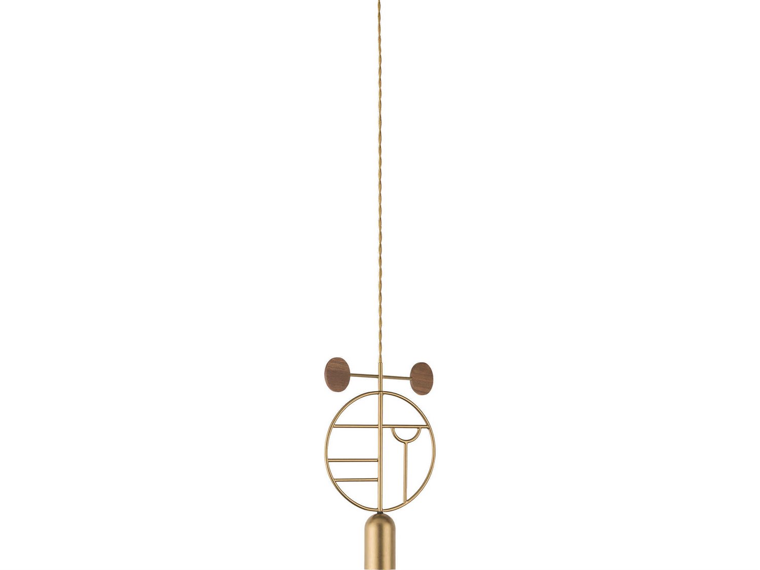 Nomon Wooden Dots 1-Light Brass Walnut Geometric Mini Pendant