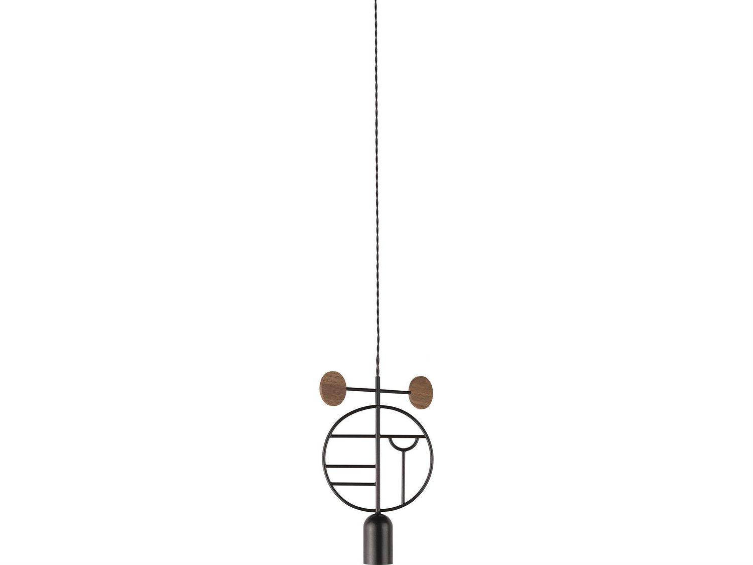 Nomon Wooden Dots 1-Light Black Walnut Geometric Mini Pendant