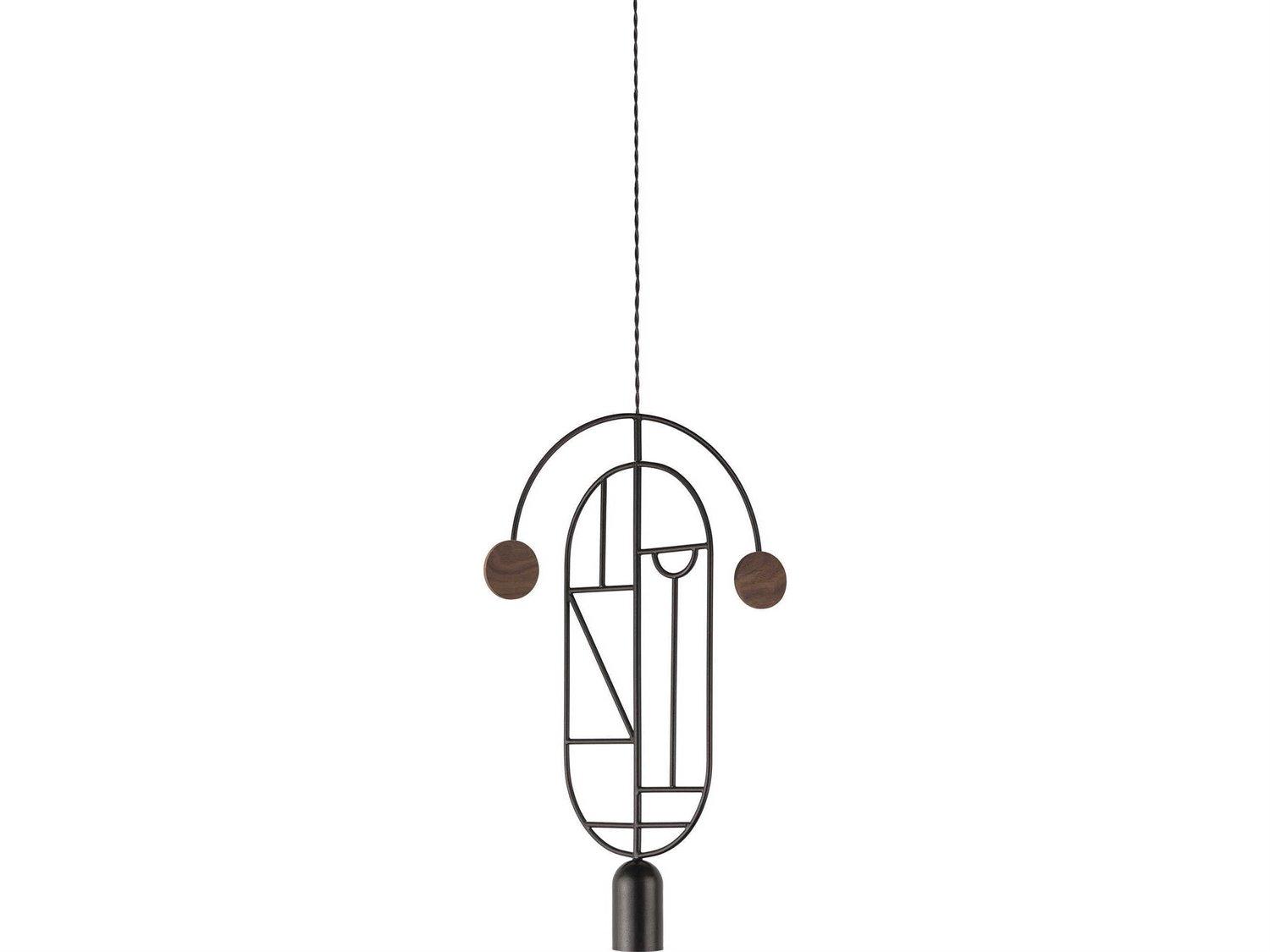Nomon Wooden Dots 1-Light Black Walnut Geometric Pendant