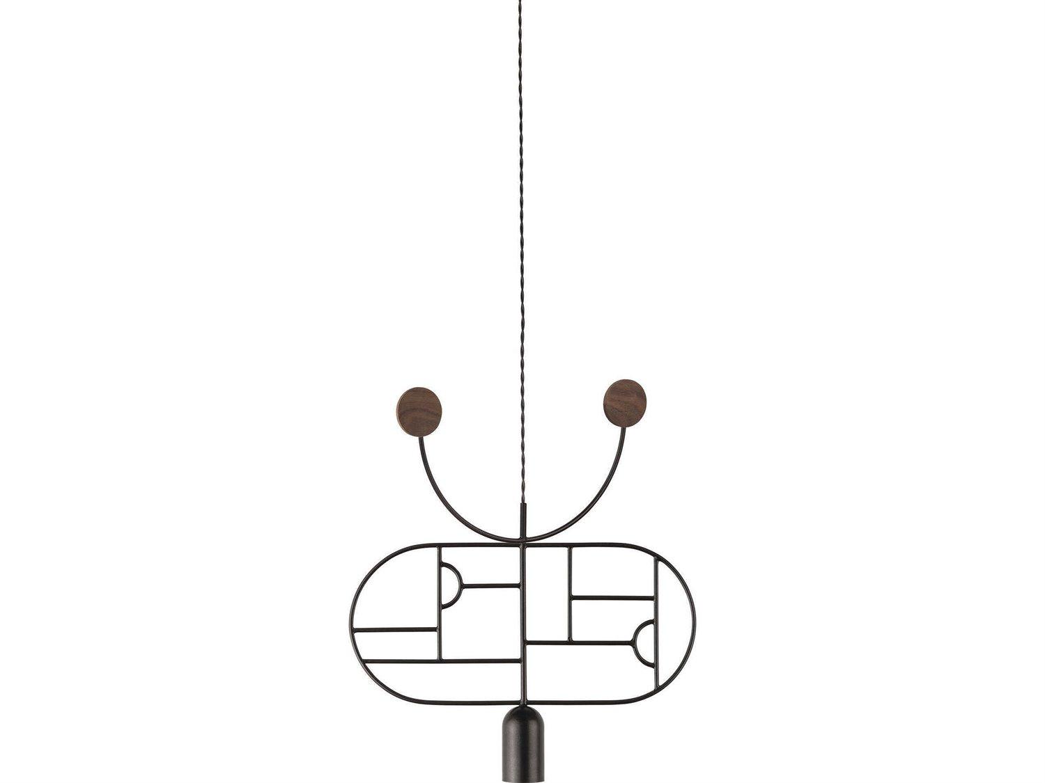 Nomon Wooden Dots 1-Light Black Walnut Geometric Pendant