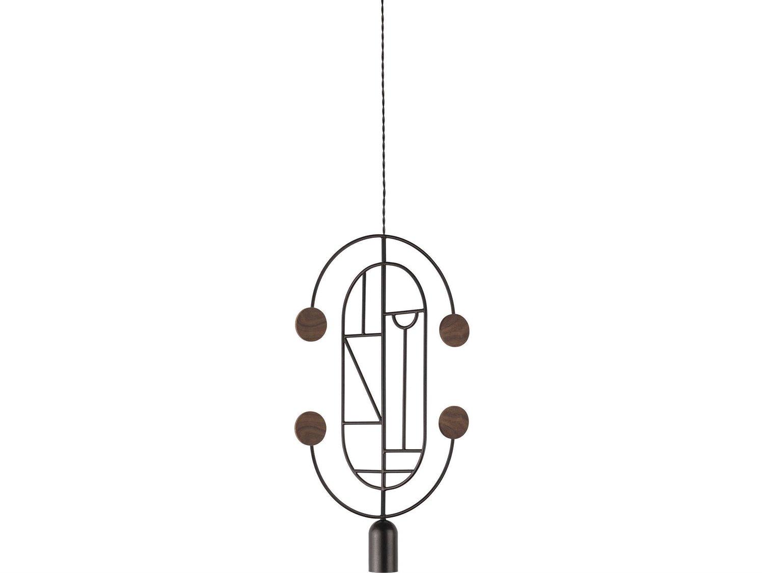 Nomon Wooden Dots 1-Light Black Walnut Geometric Pendant