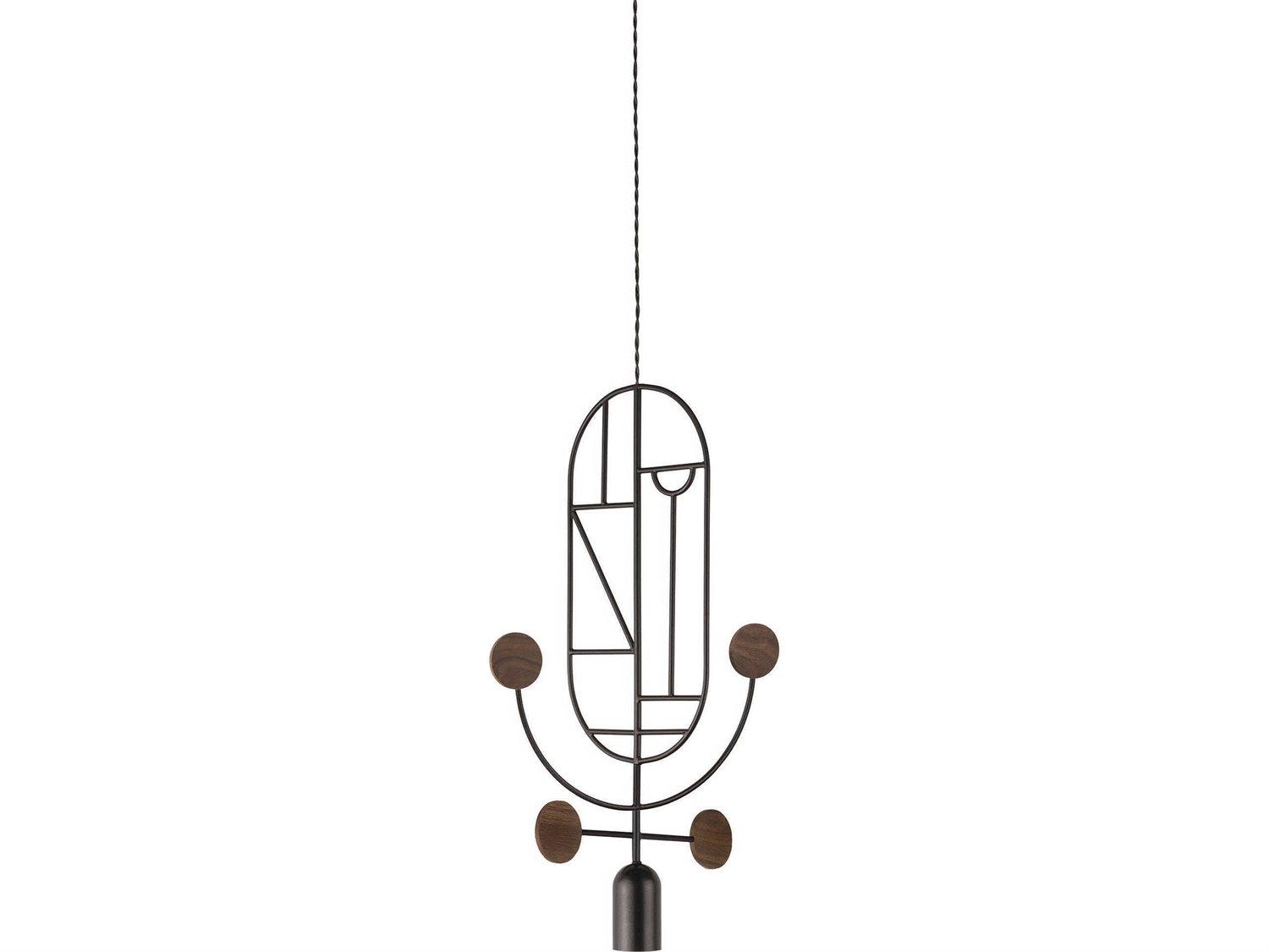 Nomon Wooden Dots 1-Light Black Walnut Geometric Pendant