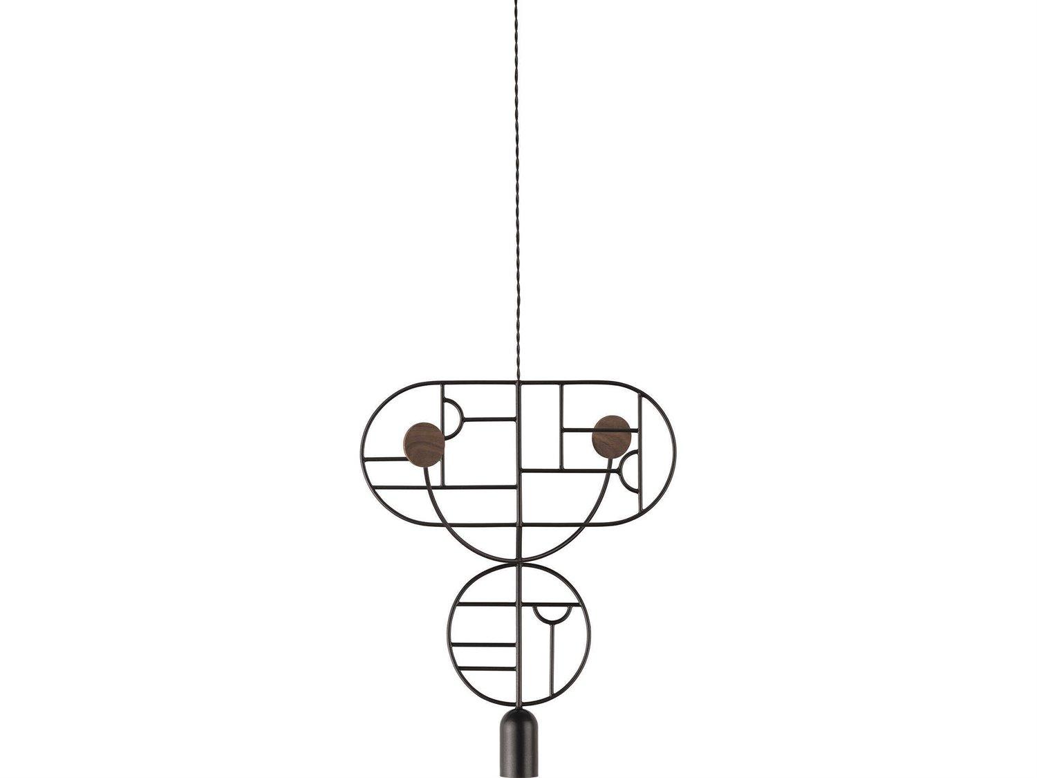 Nomon Wooden Dots 1-Light Black Walnut Geometric Pendant