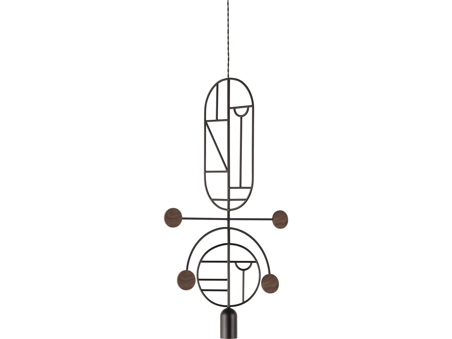 Nomon Wooden Dots 1-Light Black Walnut Geometric Pendant