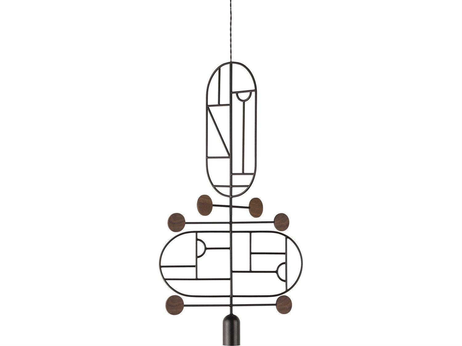 Nomon Wooden Dots 1-Light Black Walnut Geometric Pendant