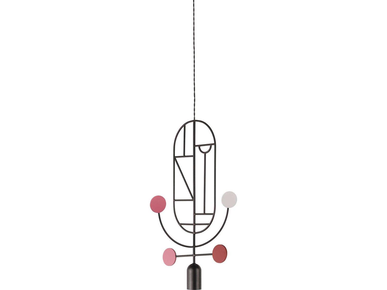 Nomon Wooden Dots 1-Light Black White Pink Red Geometric Pendant