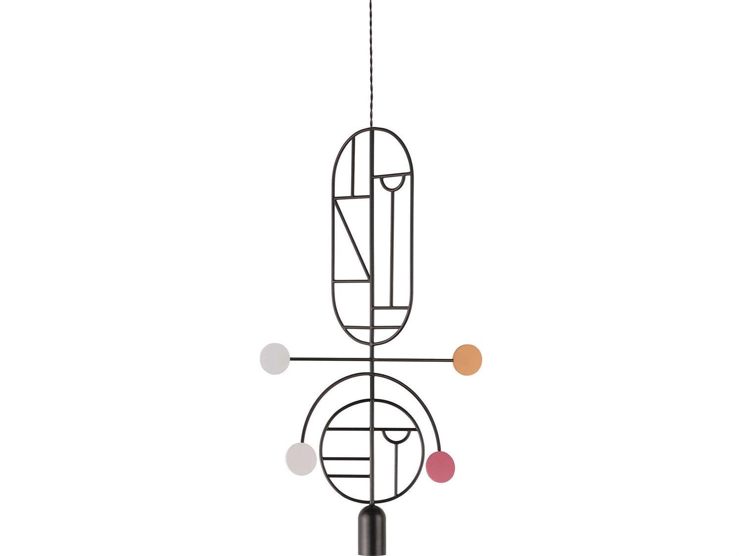 Nomon Wooden Dots 1-Light Black White Pink Orange Geometric Pendant