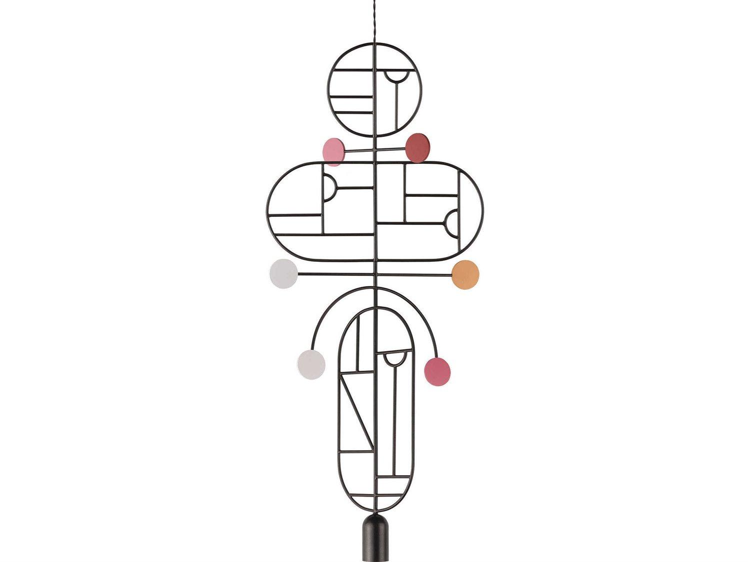 Nomon Wooden Dots 1-Light Black White Pink Orange Red Geometric Pendant