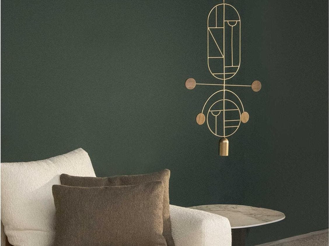 Nomon Wooden Dots 1-Light Brass Blue White Turquoise Geometric Pendant