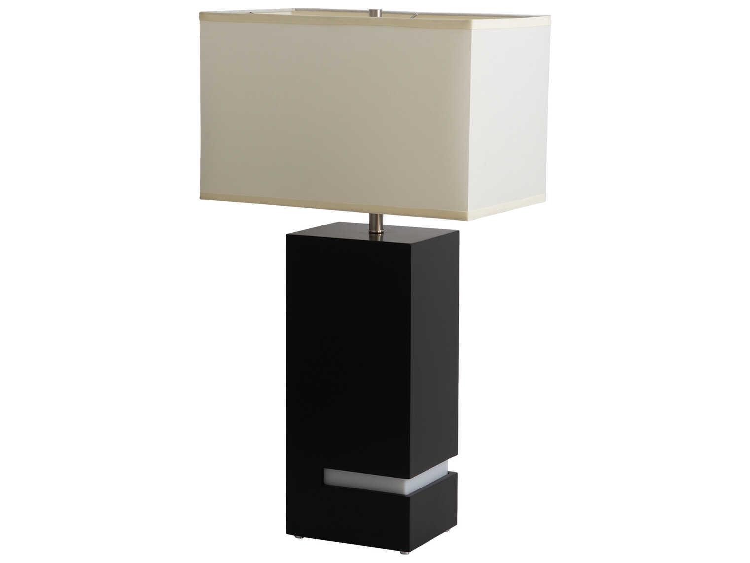 Nova Zen Espresso Brushed Nickel White Linen Black Buffet Lamp