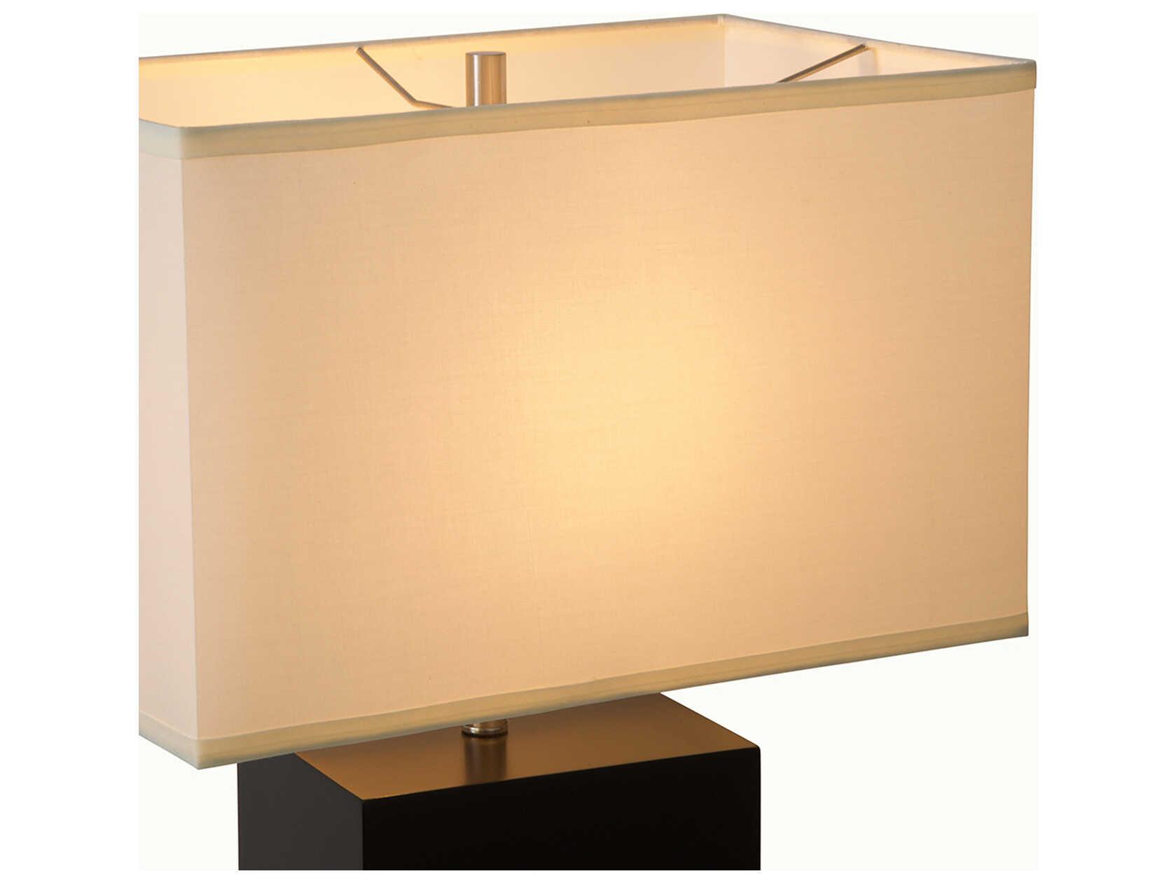 Nova Zen Espresso Brushed Nickel White Linen Black Buffet Lamp