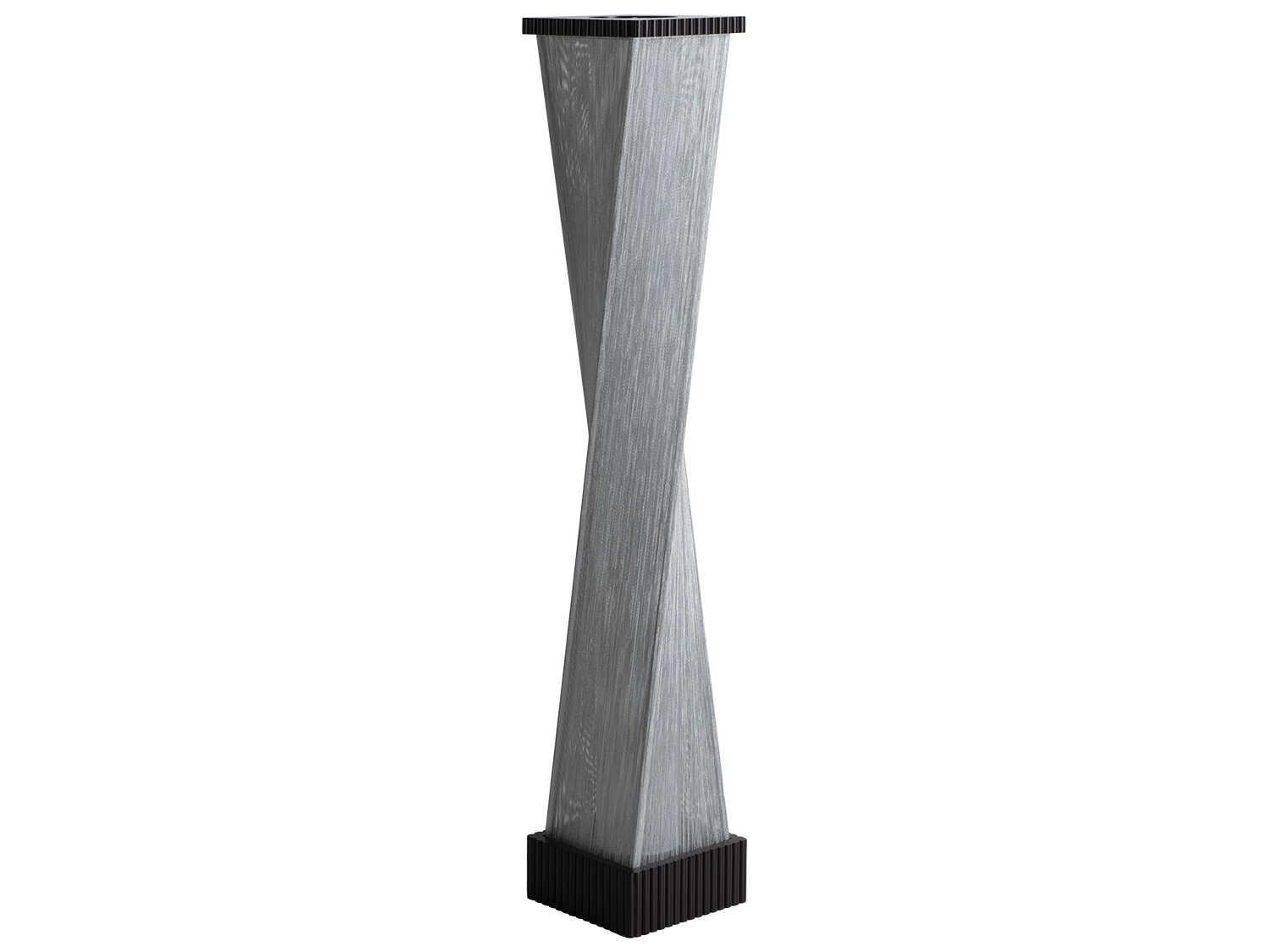 Nova Torque Ebony Silver Fabric String White Floor Lamp