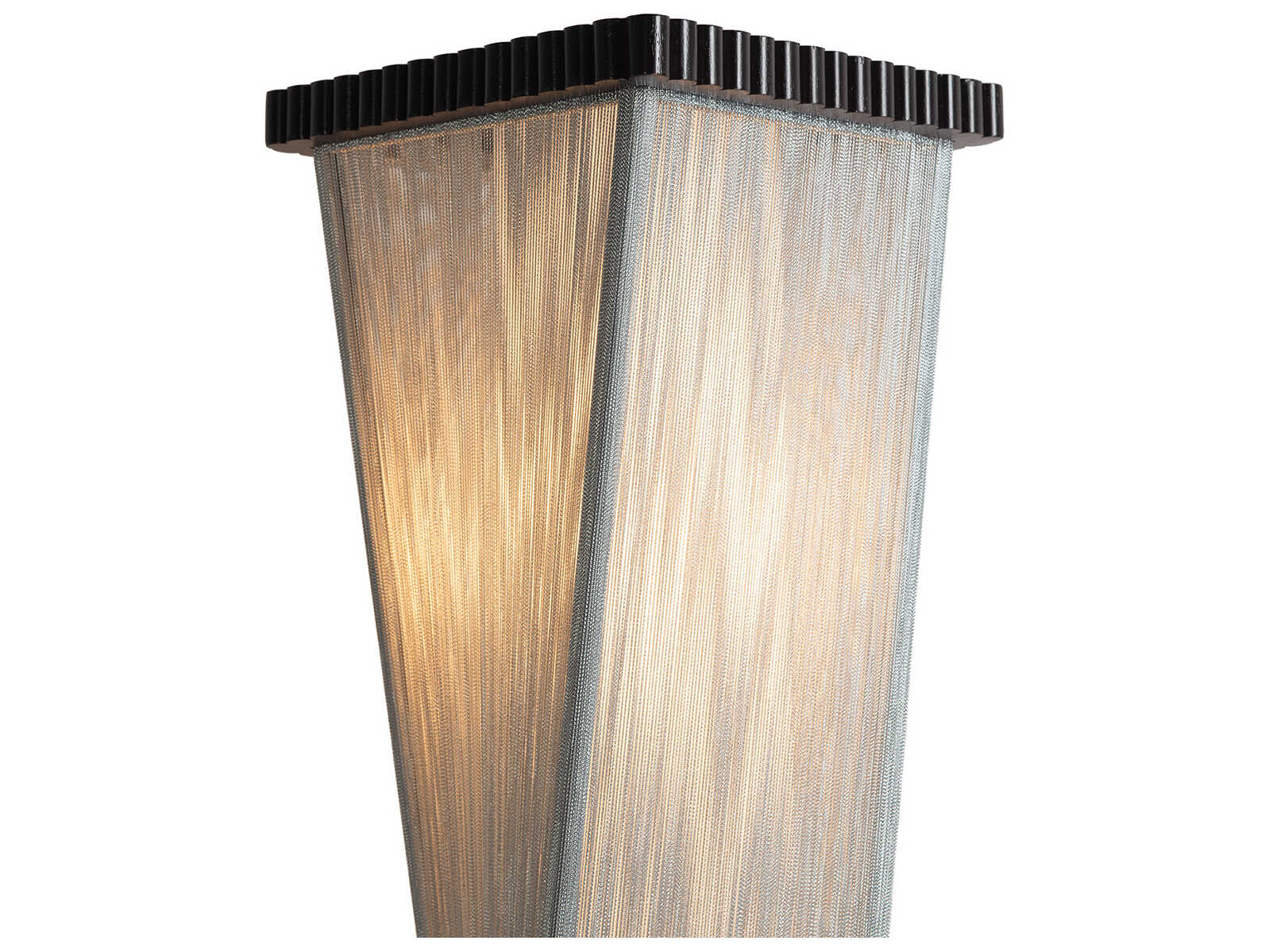 Nova Torque Ebony Silver Fabric String White Floor Lamp