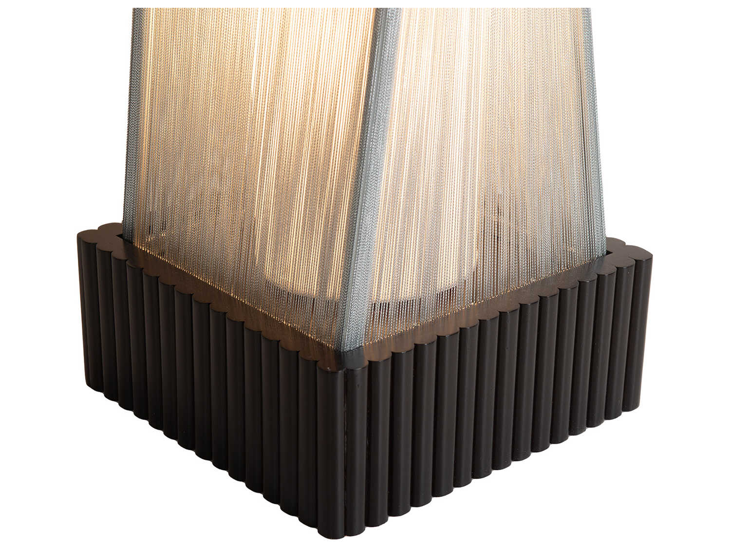 Nova Torque Ebony Silver Fabric String White Floor Lamp