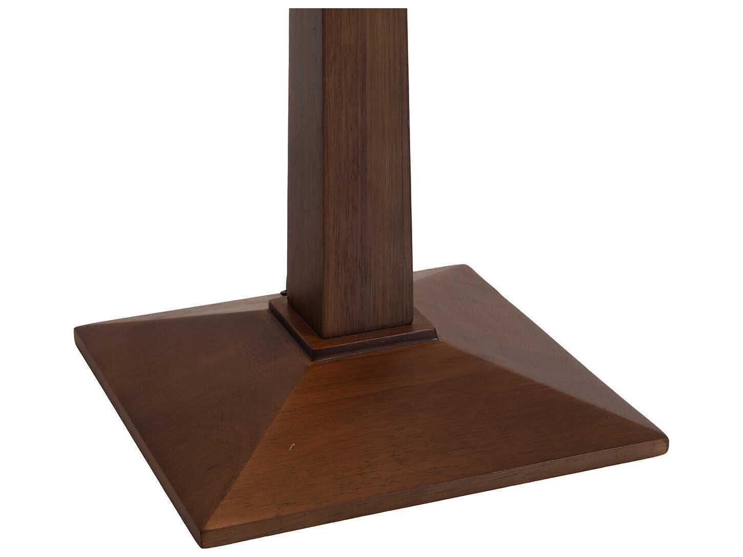 Nova Taper Dark Walnut Weathred Brass White Linen Fabric Brown Buffet Lamp