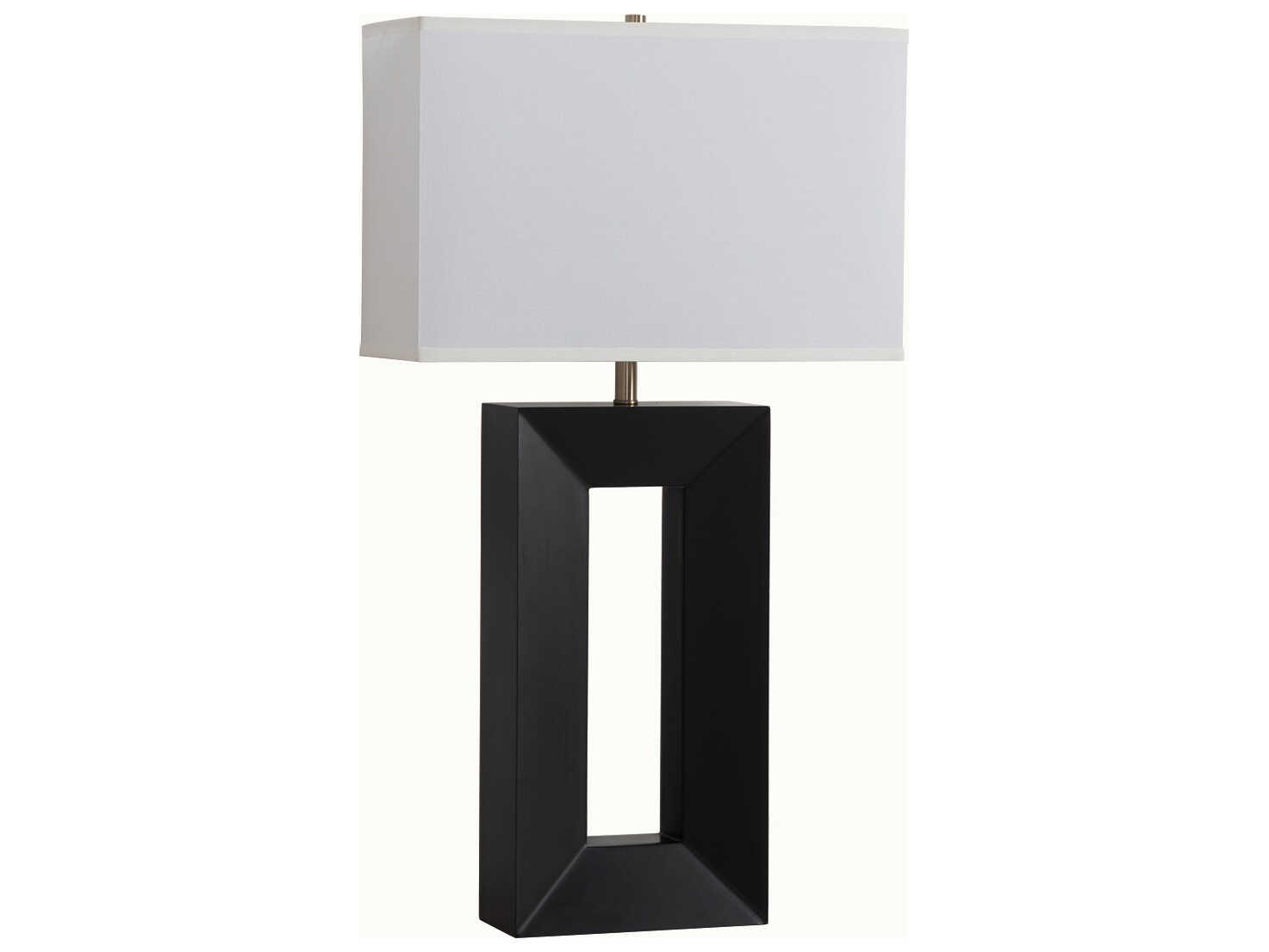 Nova Julie Ebony Weathered Brass White Linen Brown Buffet Lamp