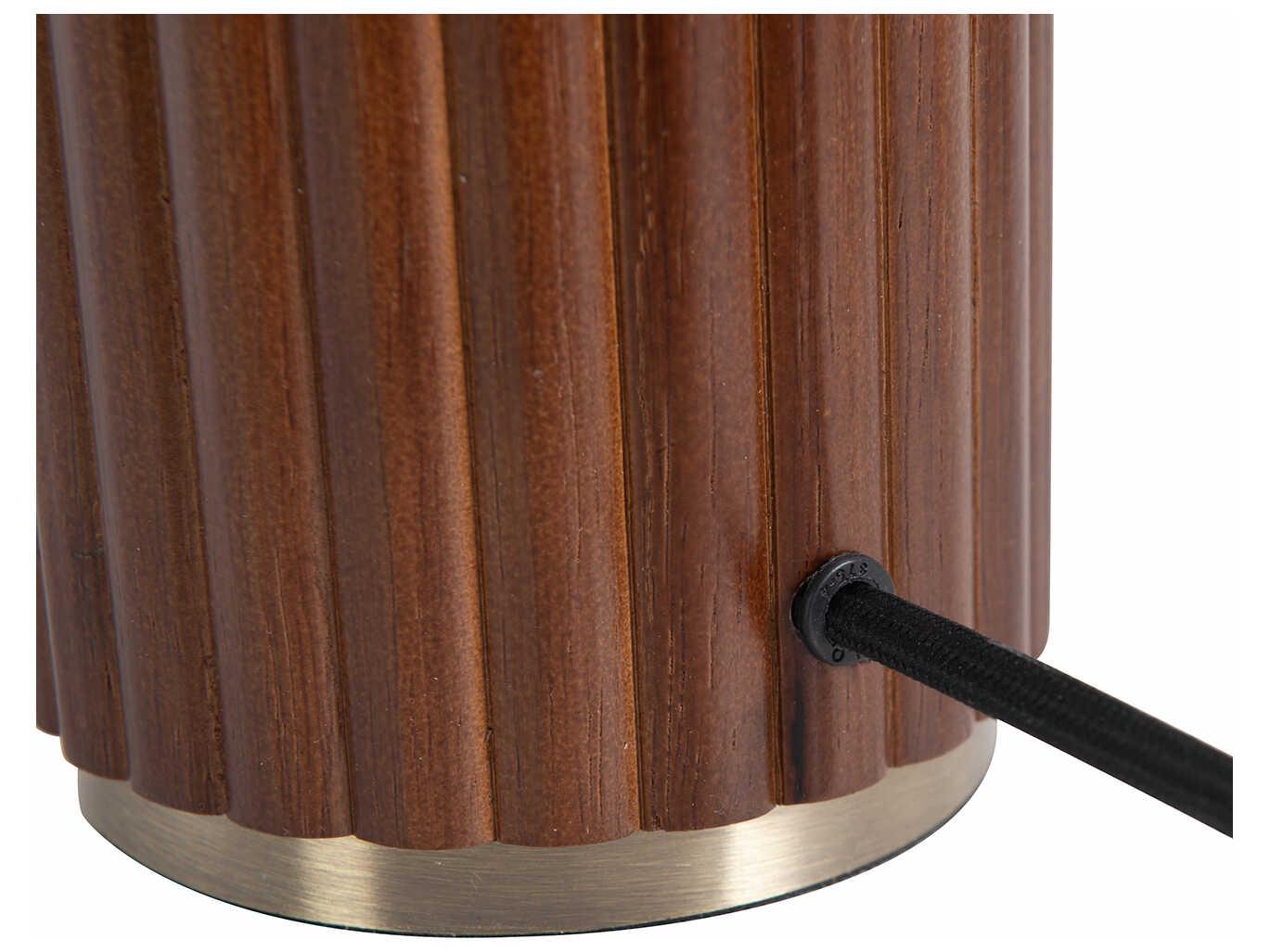 Nova Tambo Dark Walnut Weathered Brass White Linen Brown Buffet Lamp