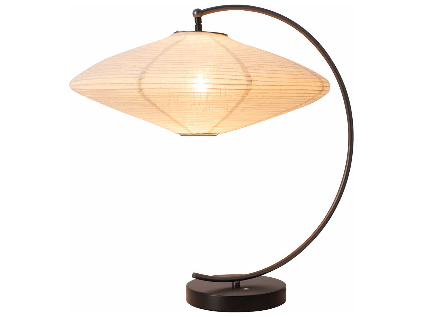 Nova Roswell Matte Black White Linen Buffet Lamp