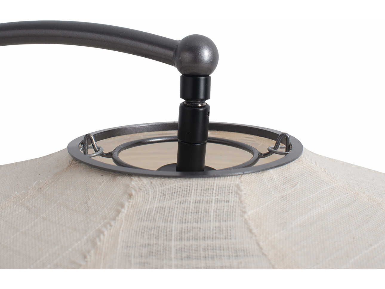 Nova Roswell Matte Black White Linen Buffet Lamp