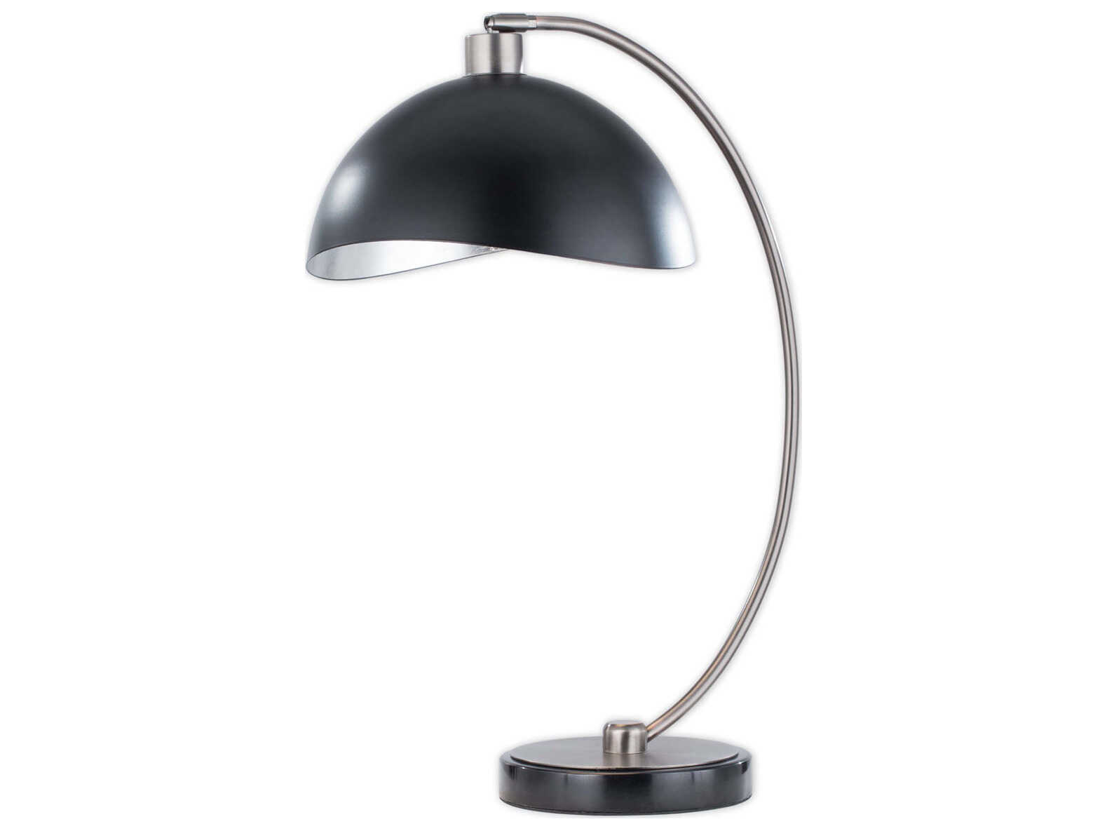 Nova Luna Bella Antique Nickel Black Steel Desk Lamp