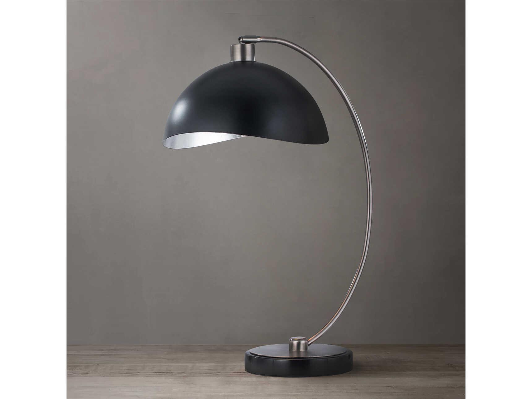 Nova Luna Bella Antique Nickel Black Steel Desk Lamp