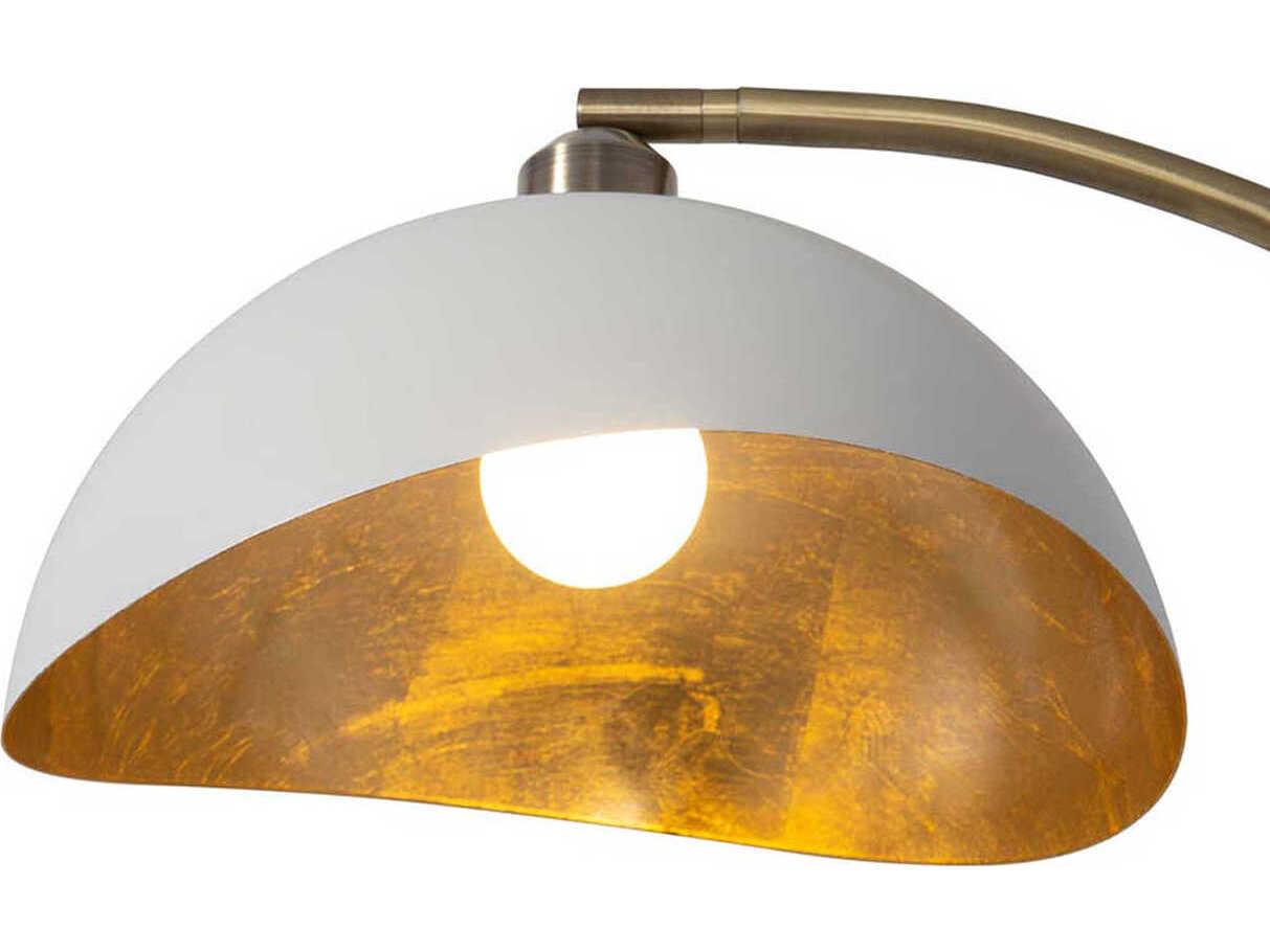 Nova Luna Bella Weathered Brass White Steel Desk Lamp