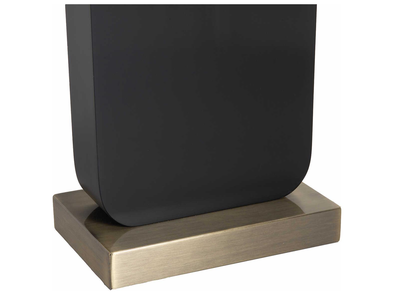 Nova Laurel Ebony Weathered Brass White Linen Black Buffet Lamp