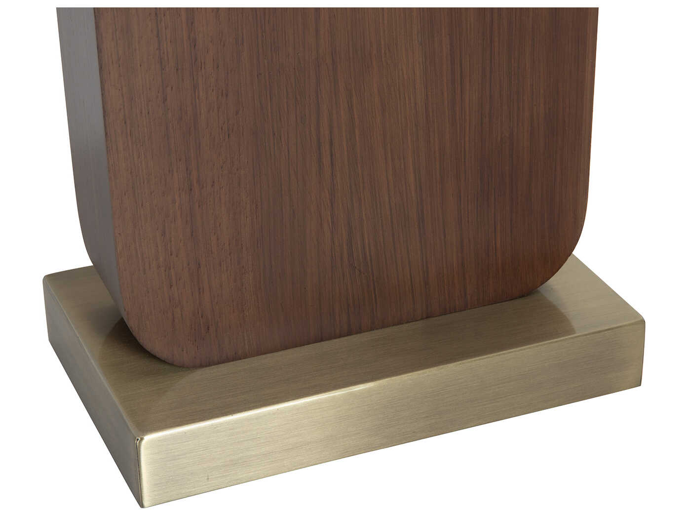 Nova Laurel Dark Walnut Weathered Brass White Linen Brown Buffet Lamp