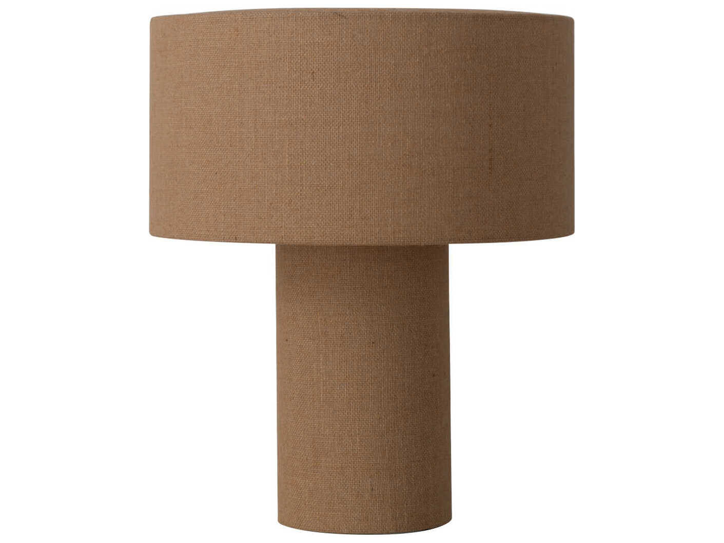 Nova Moonlight Beige Woven Burlap Bronze Table Lamp