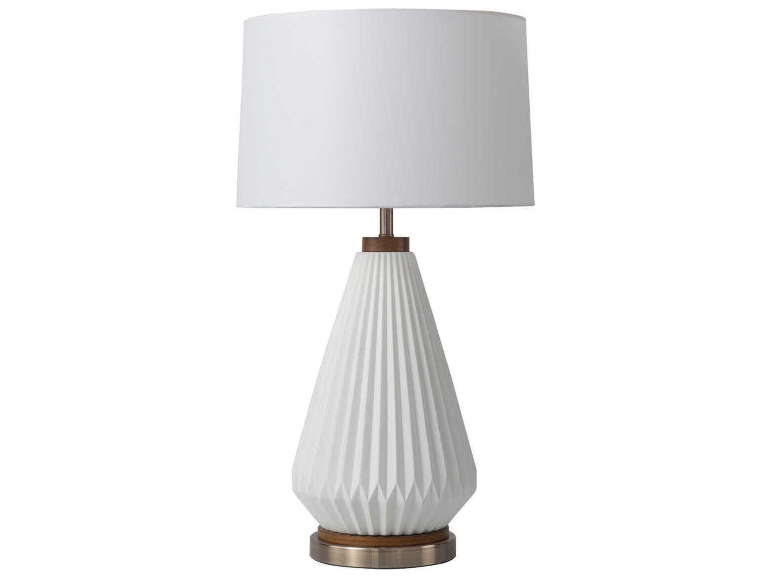 Nova Bone Porcelain Santa Clara Weathered Brass Walnut White Buffet Lamp