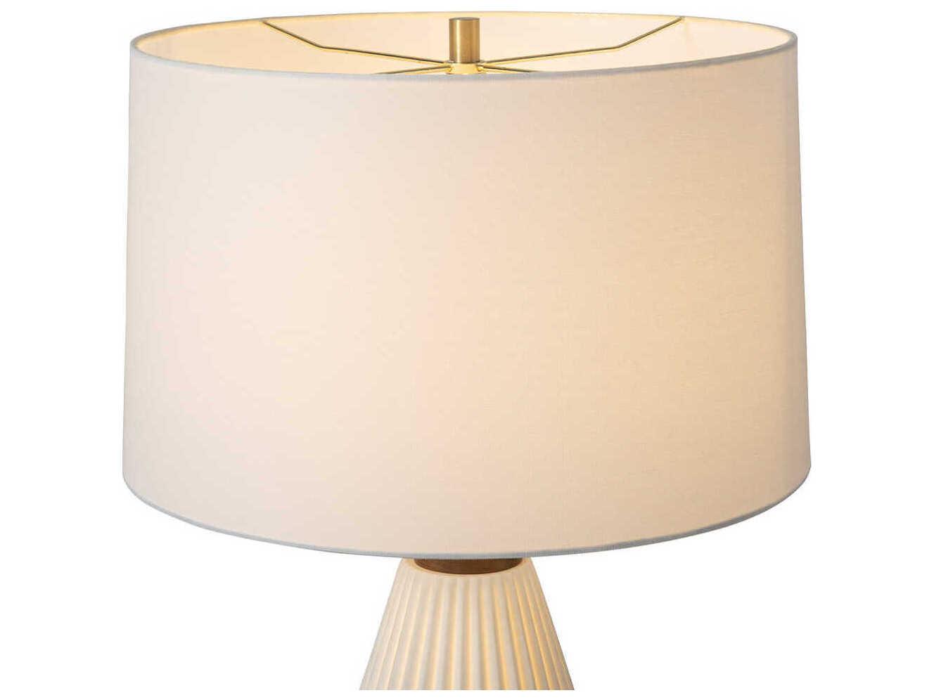 Nova Bone Porcelain Santa Clara Weathered Brass Walnut White Buffet Lamp