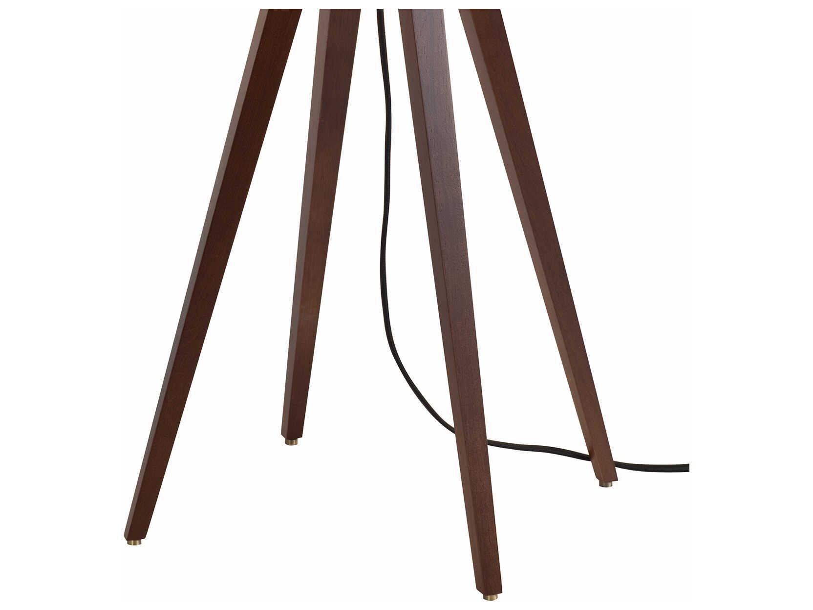 Nova Quattro Dark Walnut Weathered Brass White Linen Brown Buffet Lamp