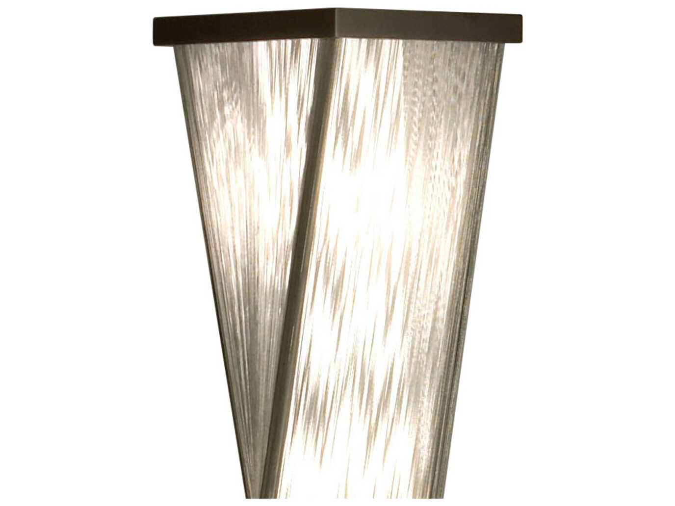 Nova Torque Espresso Satin Nickel Silver Fabric String Brown Floor Lamp