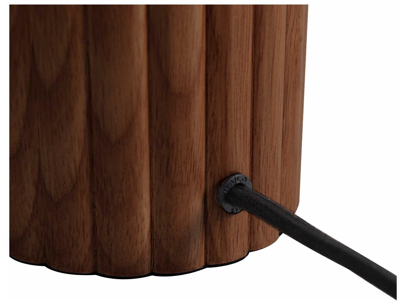 Nova Tambo Dark Walnut Weathered Brass White Linen Brown Buffet Lamp