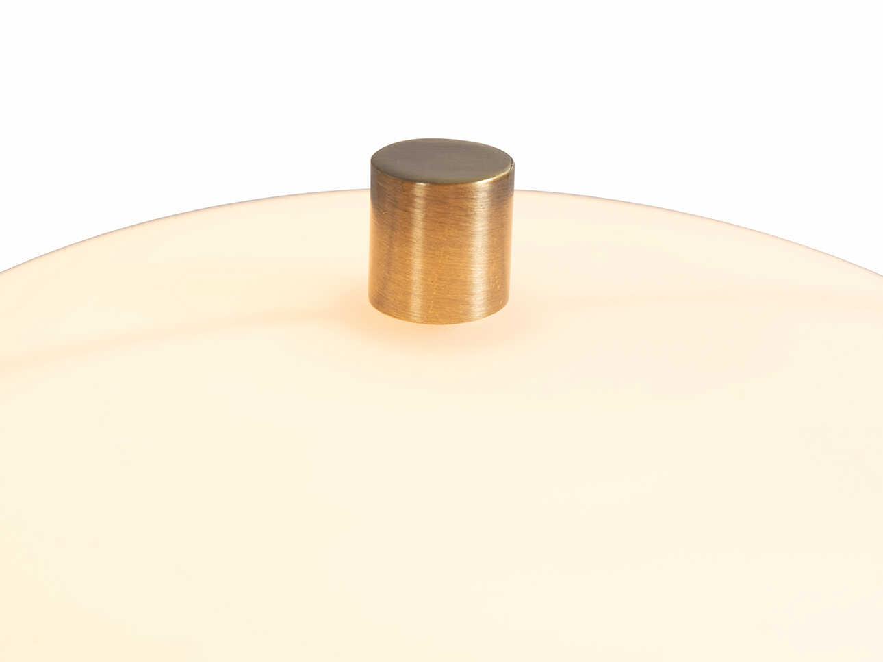 Nova Tambo Natural Ash Weathered Brass White Linen Brown Buffet Lamp