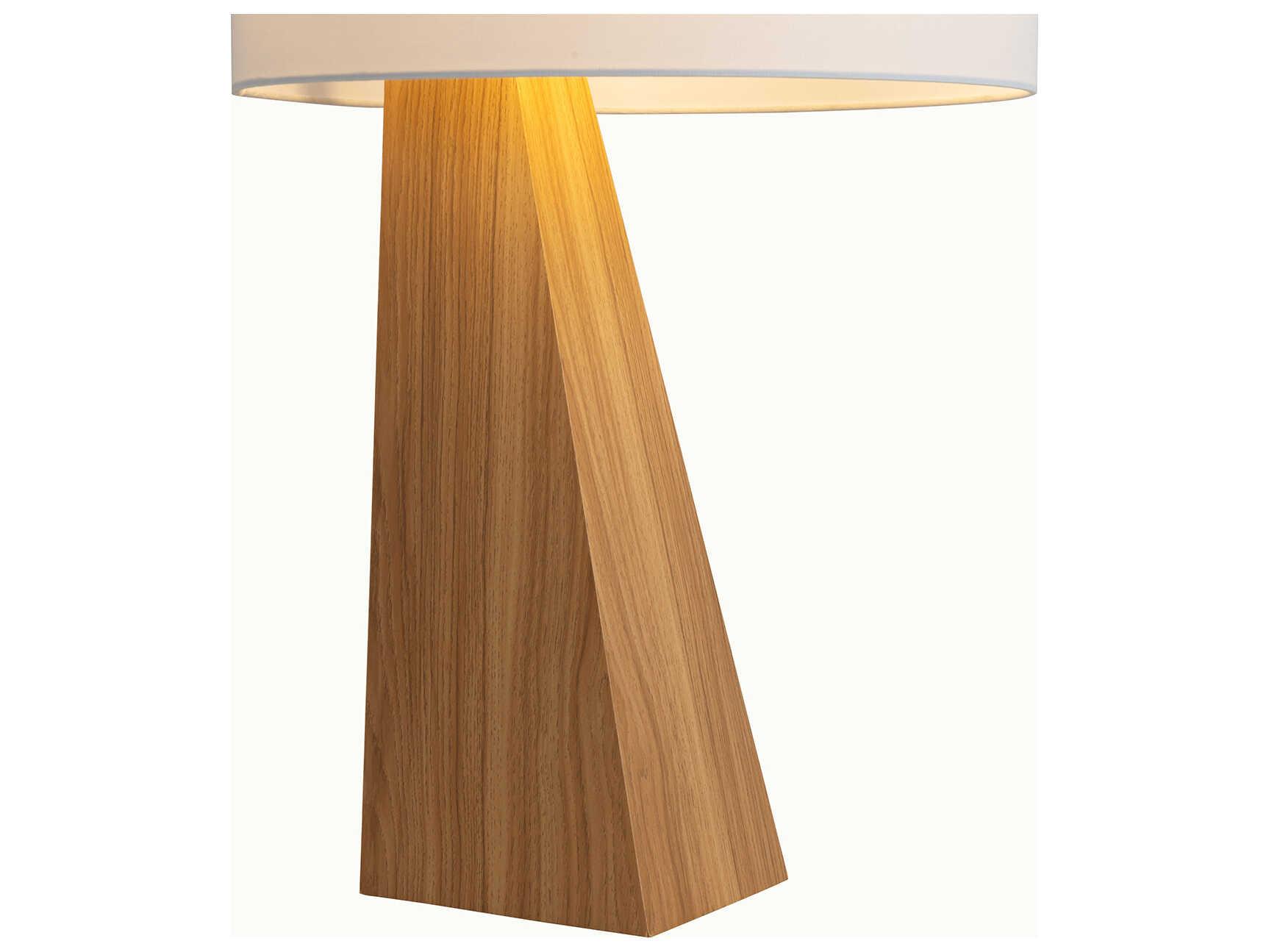 Nova Obelisk Natural Ash White Linen Brown Buffet Lamp