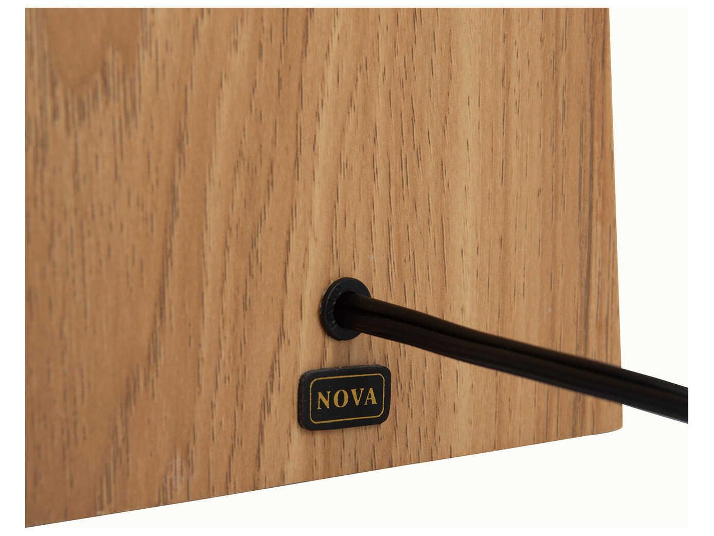 Nova Obelisk Natural Ash White Linen Brown Buffet Lamp