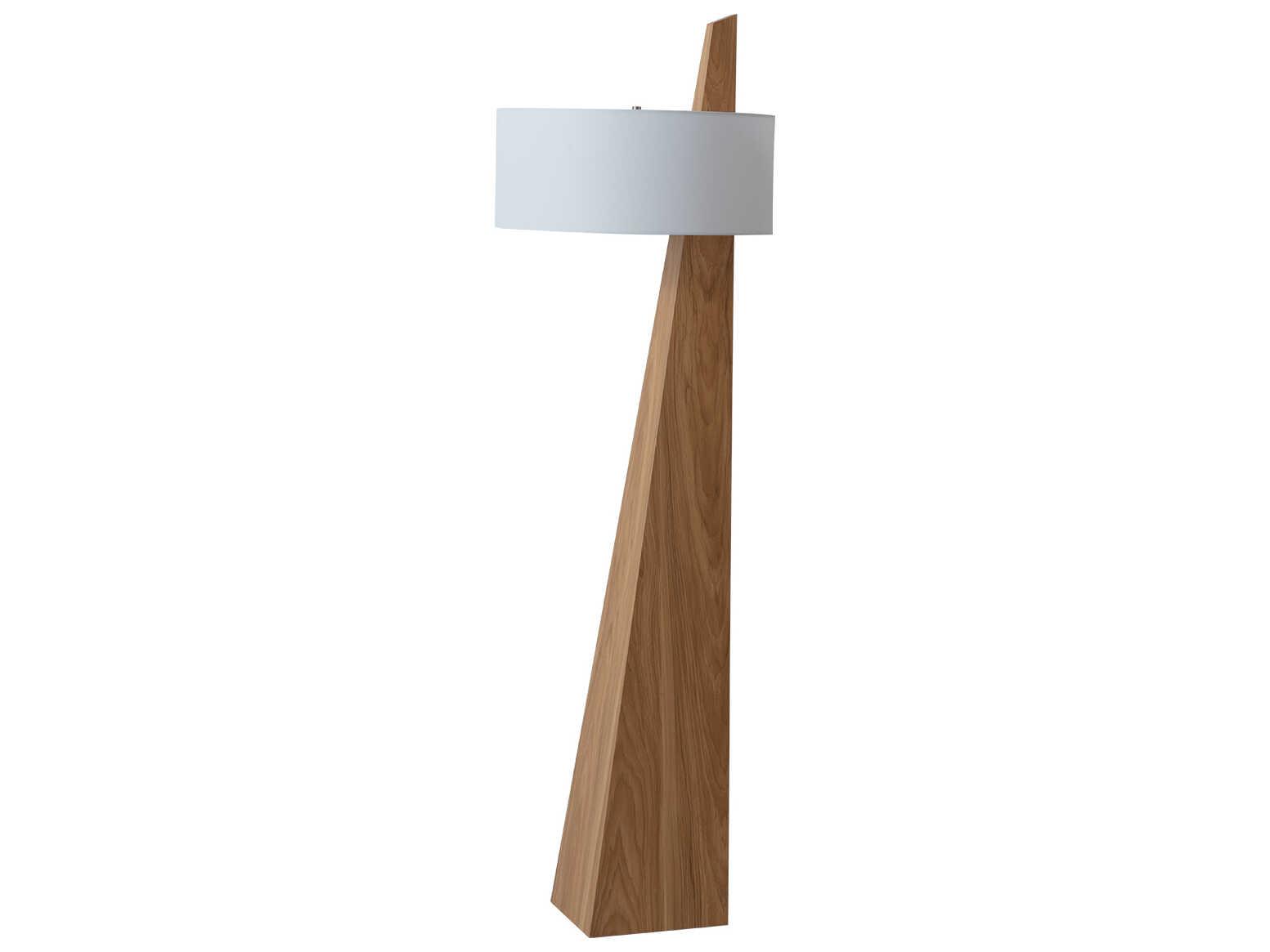 Nova Obelisk Natural Ash White Linen Floor Lamp