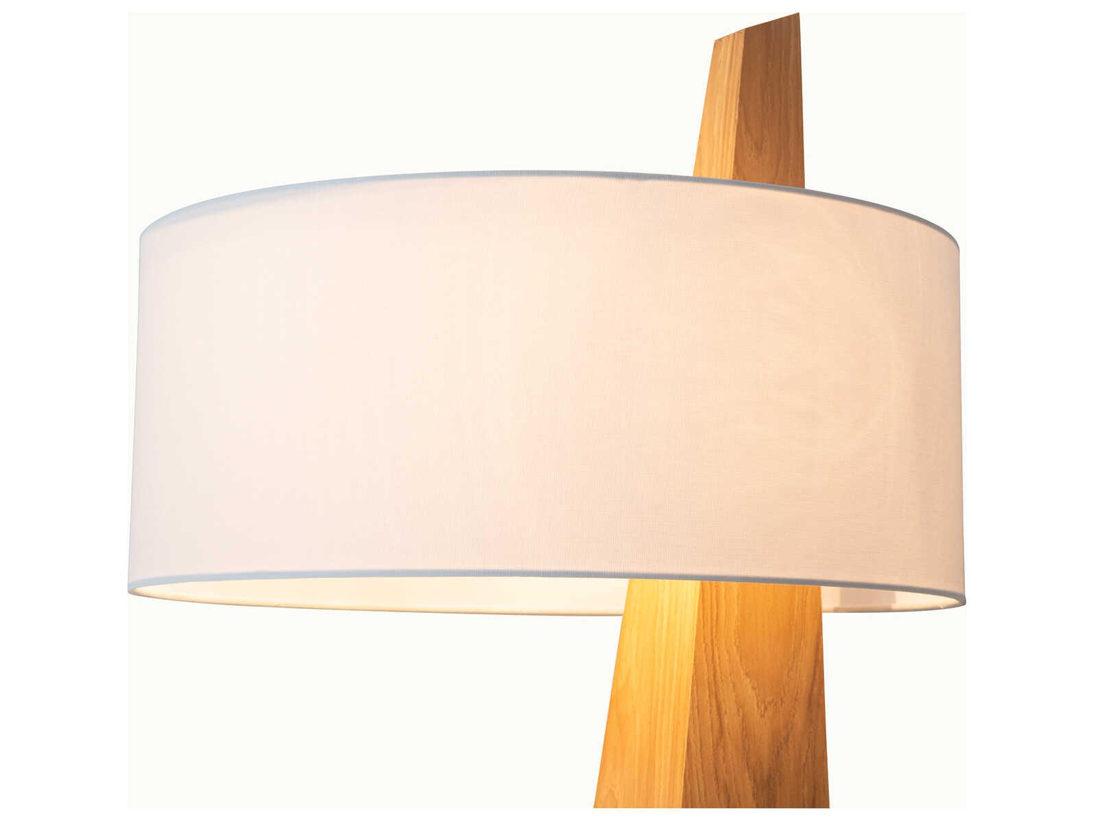 Nova Obelisk Natural Ash White Linen Floor Lamp