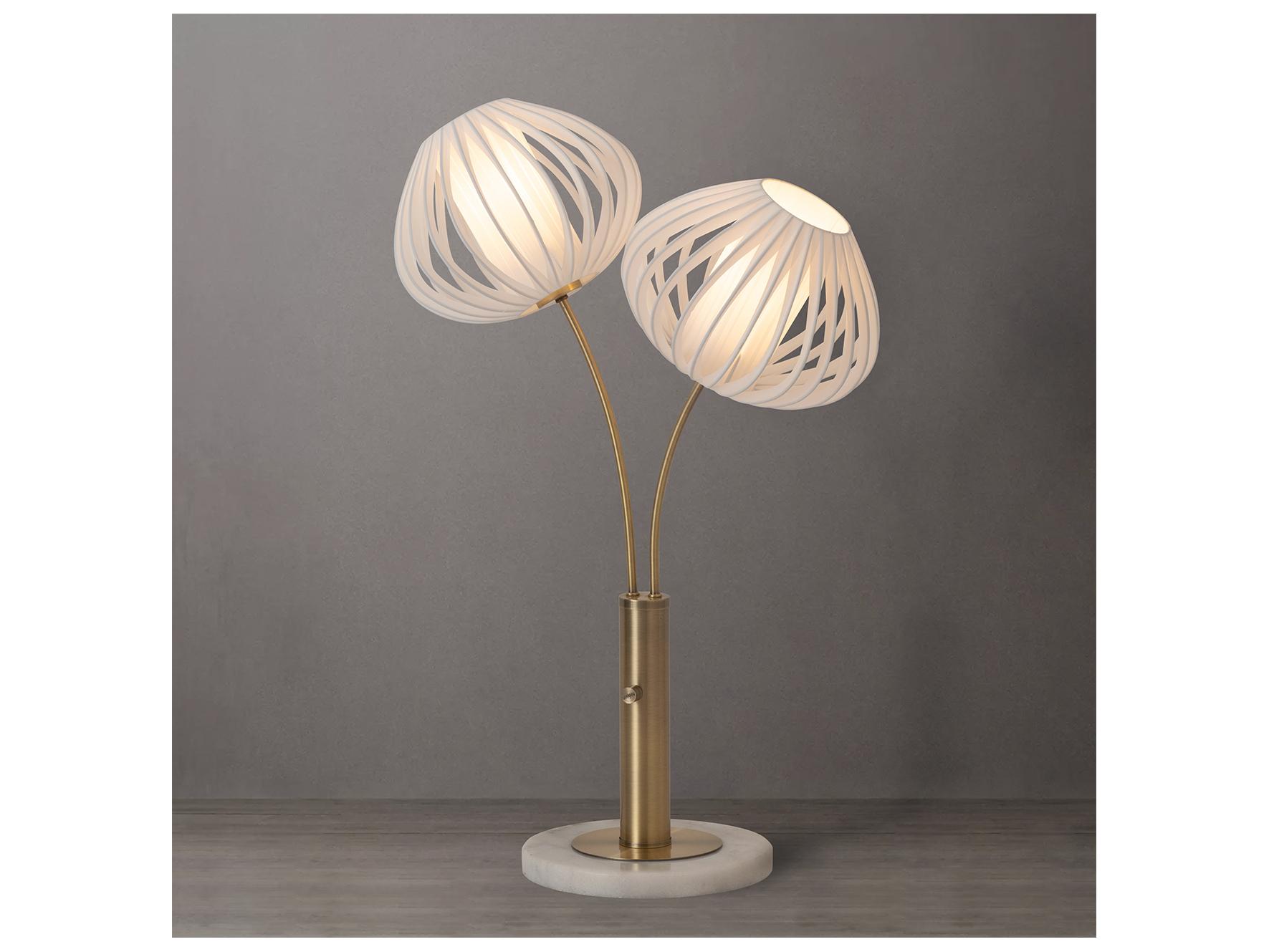 Nova Bloom Weathered Brass Buffet Lamp