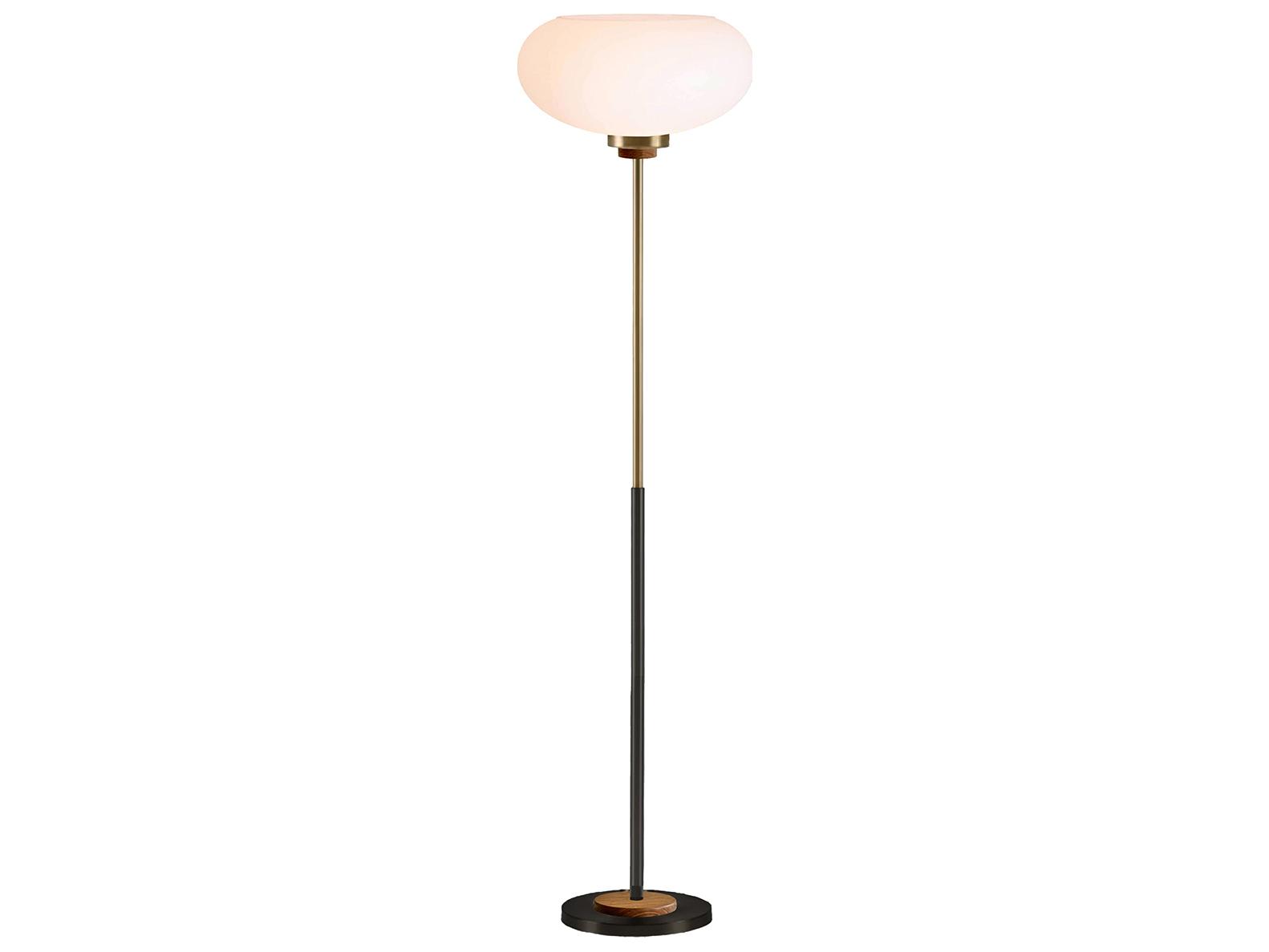 Nova Morelli Matte Black Weathered Brass Floor Lamp