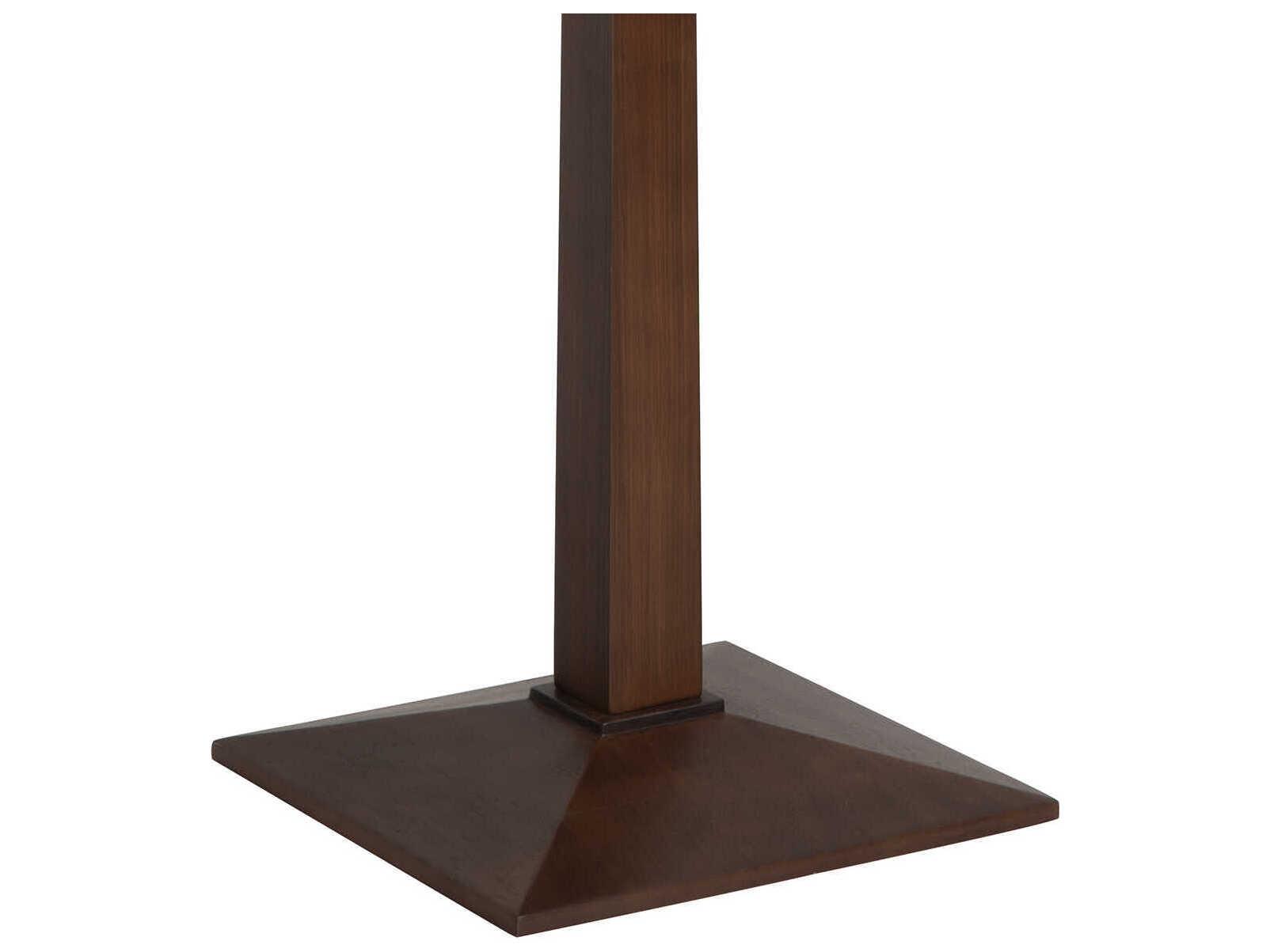 Nova Taper Dark Walnut Weathered Brass White Linen Fabric Brown Floor Lamp