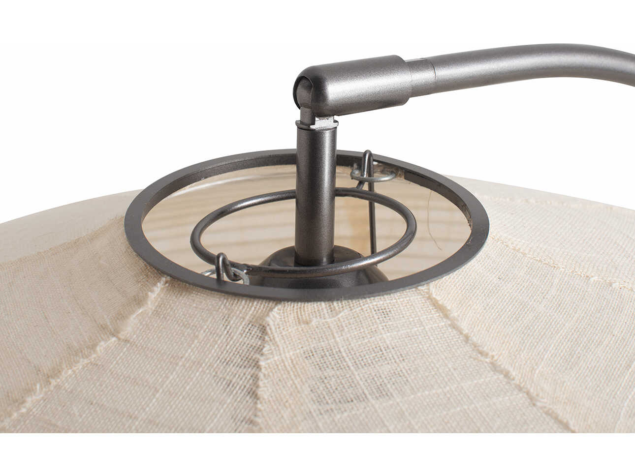 Nova Roswell Matte Black White Linen Floor Lamp