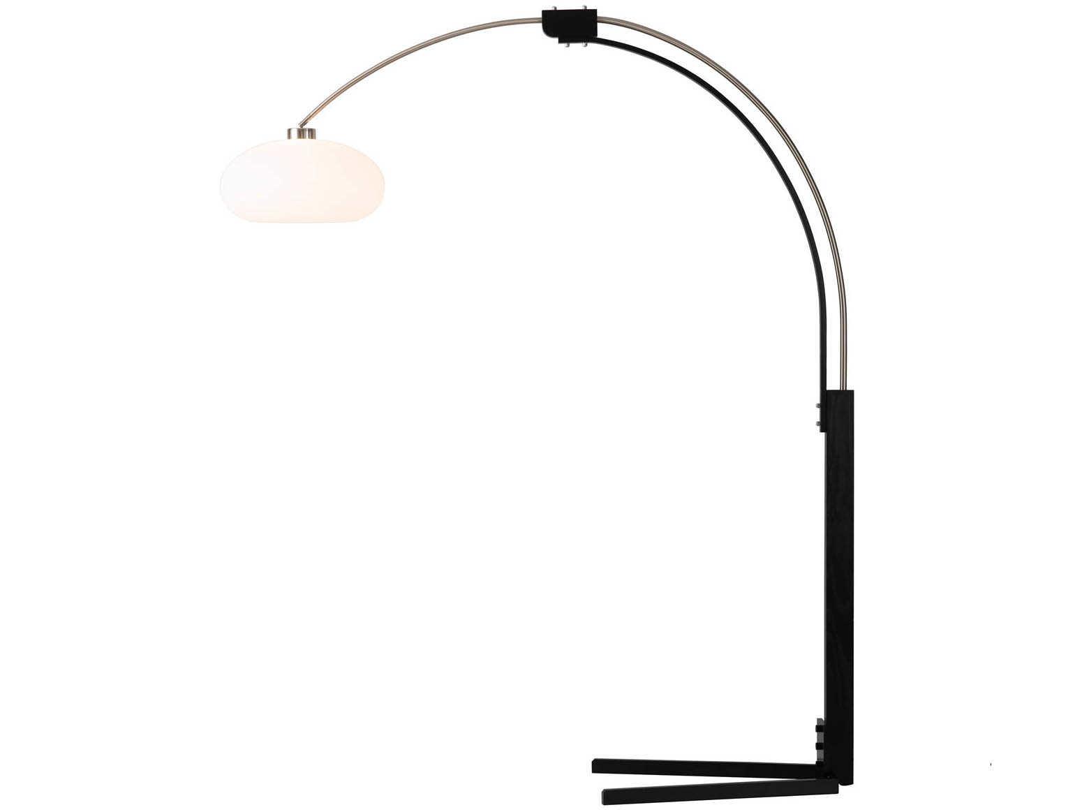 Nova Historical Re-Issue Morelli Satin Nickel Matte Black White Lucite Floor Lamp