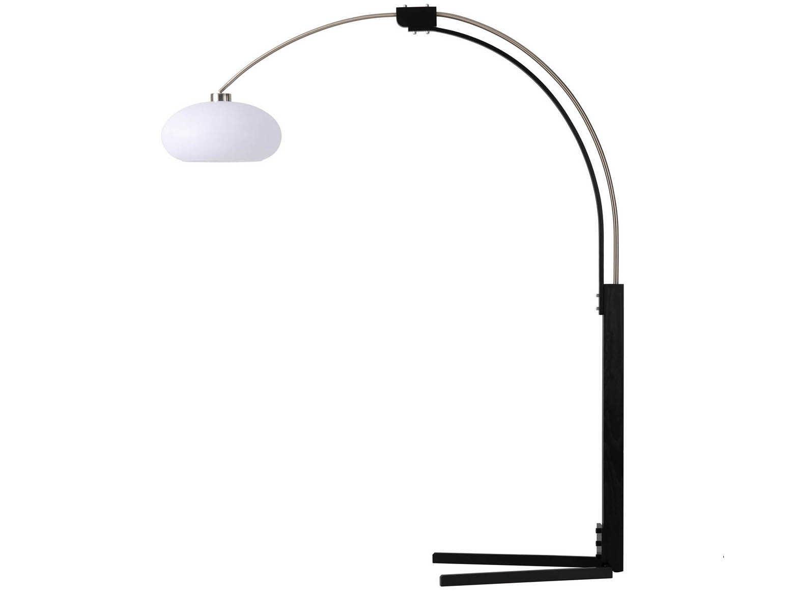 Nova Historical Re-Issue Morelli Satin Nickel Matte Black White Lucite Floor Lamp