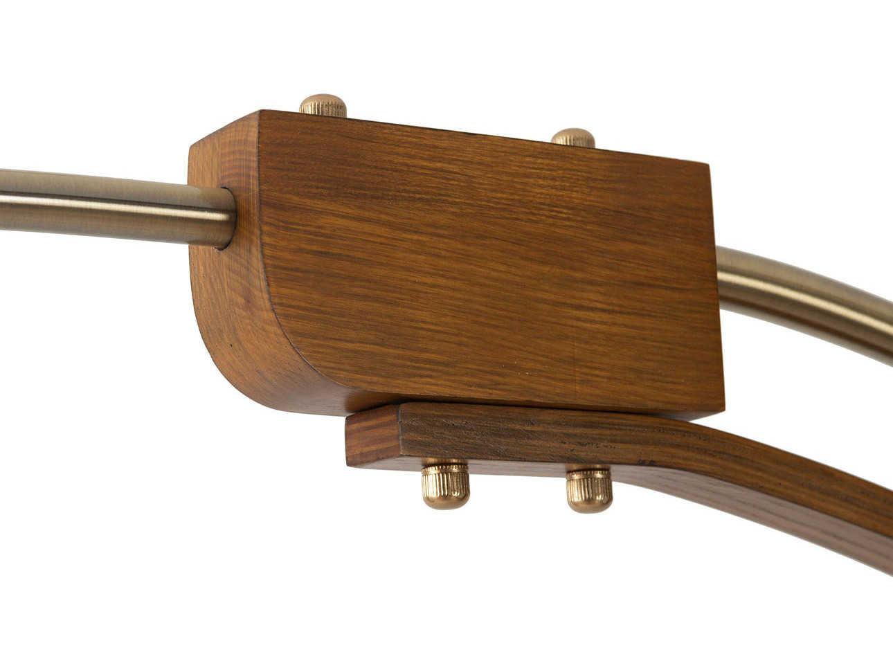 Nova Historical Re-Issue Morelli Weathered Brass Walnut White Lucite Floor Lamp